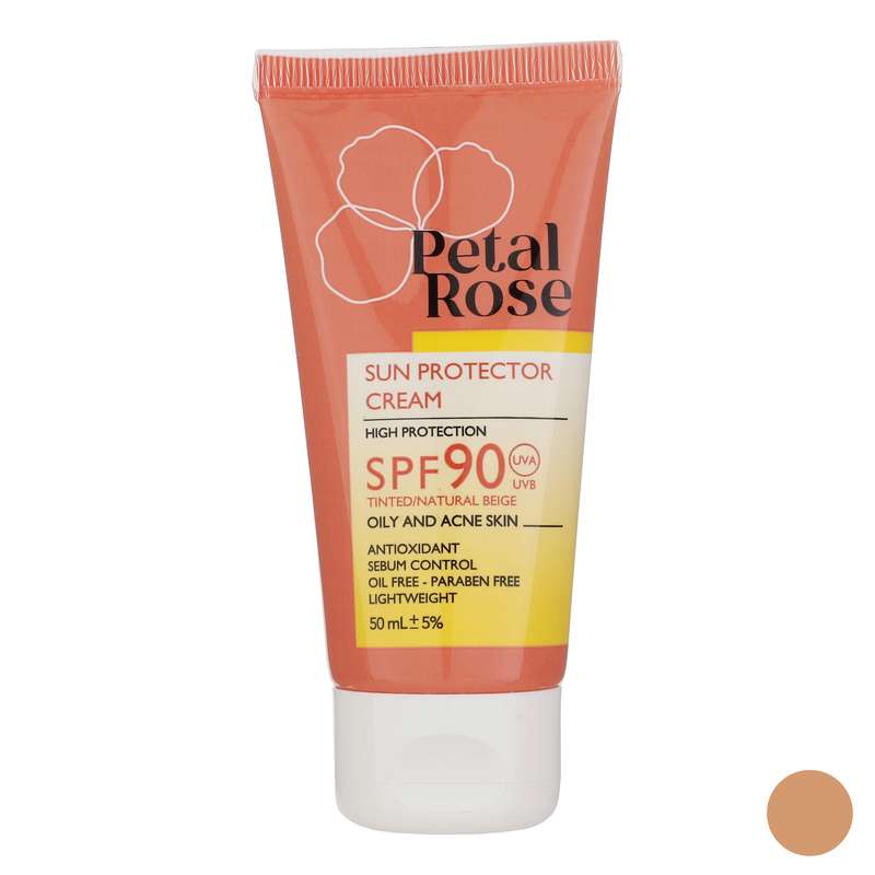 کرم ضد آفتاب رنگی پتال رز SPF 90 مدل 01 مناسب پوستهای چرب حجم 50 میلیلیتر کرم ضد آفتاب رنگی پتال رز SPF 90 مدل 01 مناسب پوستهای چرب حجم 50 میلیلیتر