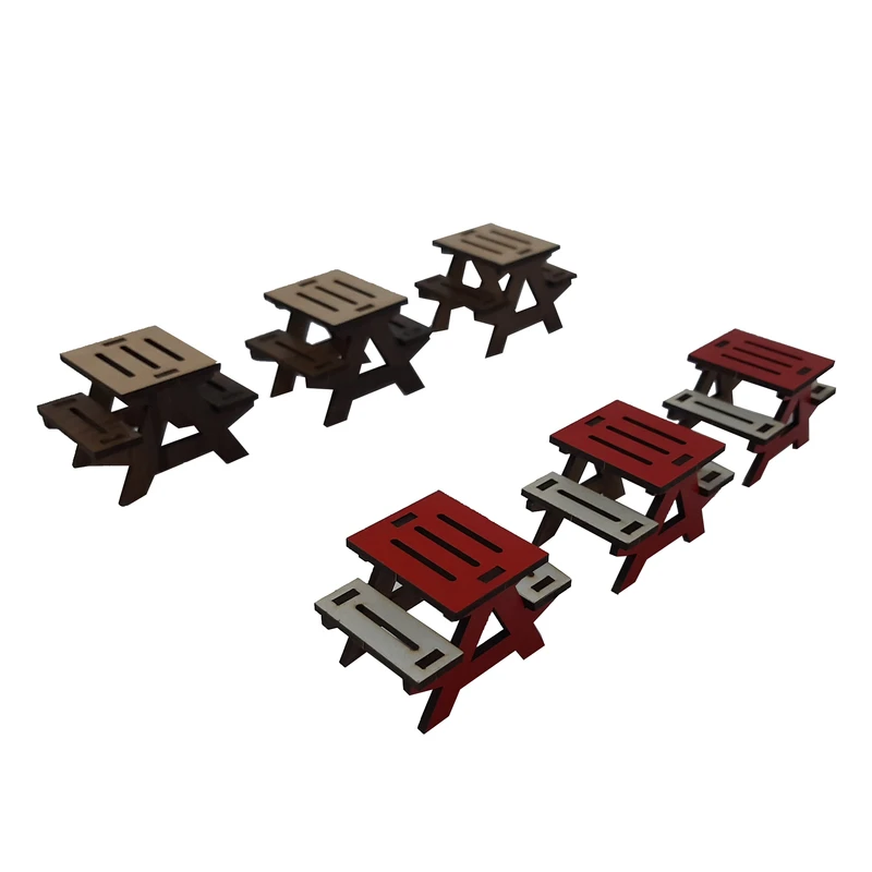 ماکت دکوری طرح نیمکت پارک کد MR-8 بسته 6 عددی