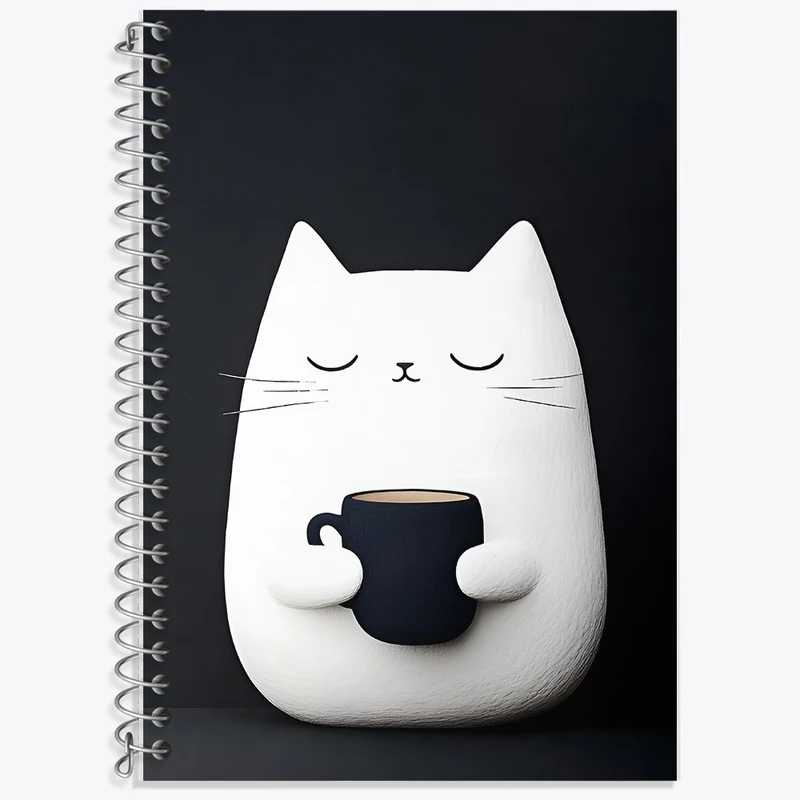 دفتر زبان 50 برگ خندالو مدل دو خط طرح گربه بامزه کد F5990