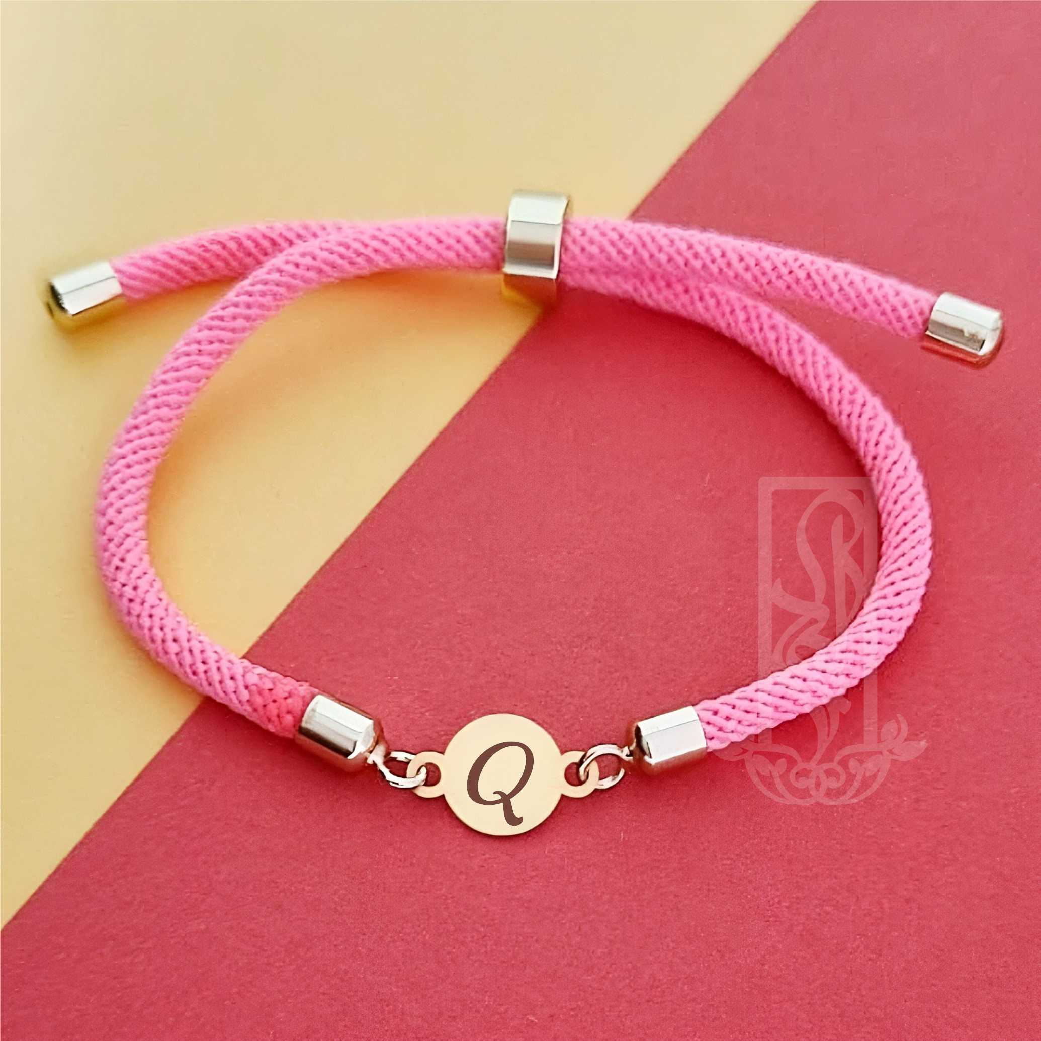 دستبند طلا 18 عیار دخترانه لیردا مدل حروف Q 6755