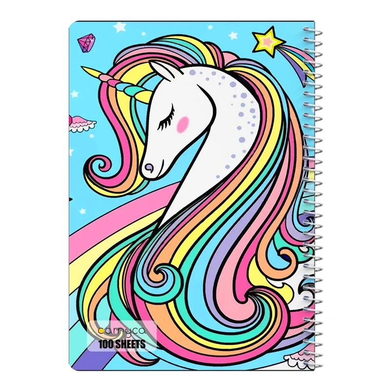 دفتر مشق 100 برگ سیمی کارنیکا طرح یونیکورن Unicorn کد 30208