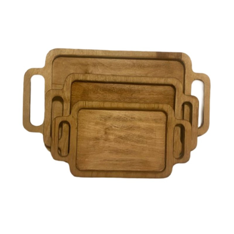 سینی مدل چوبی کد 002 مجموعه 3 عددی