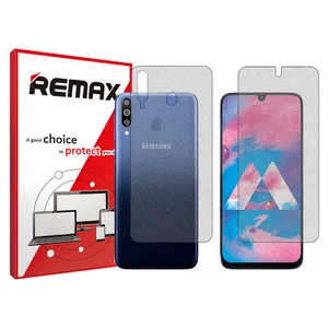 Remix matte screenprotector HyMTT model suitable for Samsung Galaxy M30 mobile phones along with the back of the phone
