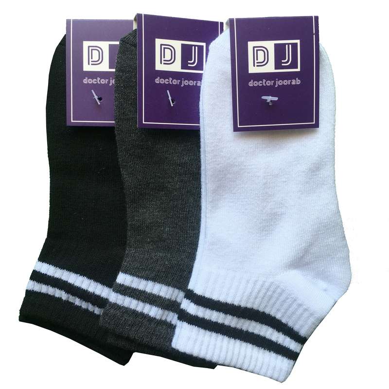 جوراب دخترانه دکتر جوراب مدل دوخط کد 4010323-01 بسته 3 عددی