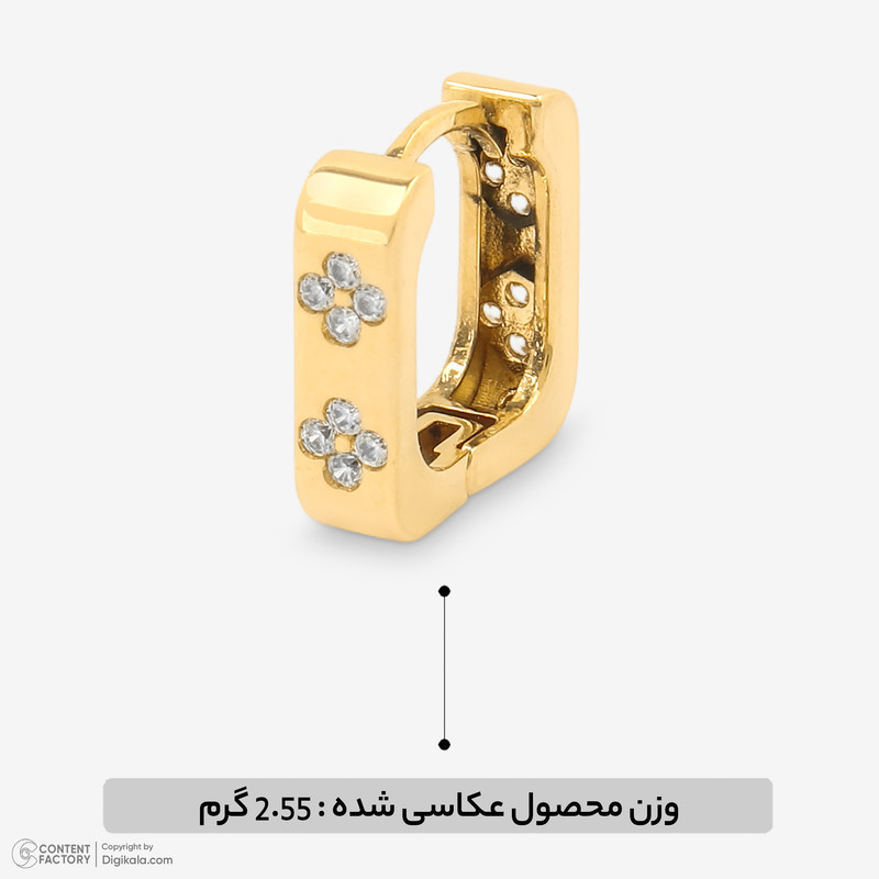 گوشواره کلیپسی طلا 18 عیار زنانه گلدم مدل E253001 - 3