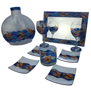 مجموعه ظروف هفت سین 9 پارچه طرح ماهی