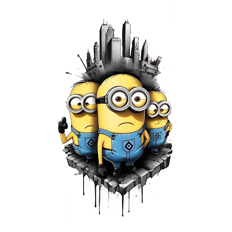 استیکر پارچه و لباس پاد آفرین مدل انیمیشن مینیون ها کد 275