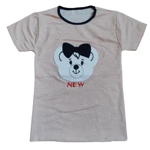 تی شرت آستین کوتاه دخترانه مدل خرس کد 8