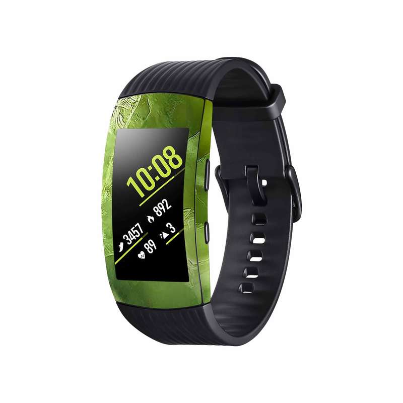 برچسب ماهوت طرح Green-Crystal-Marble مناسب برای ساعت هوشمند سامسونگ Galaxy Gear Fit 2 Pro
