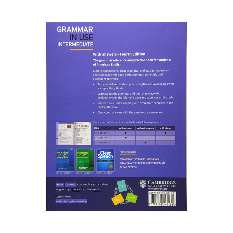 کتاب Grammar in Use Intermediate 4th اثر جمعی از نویسندگان انتشارات کمبریج کتاب Grammar in Use Intermediate 4th اثر جمعی از نویسندگان انتشارات کمبریج
