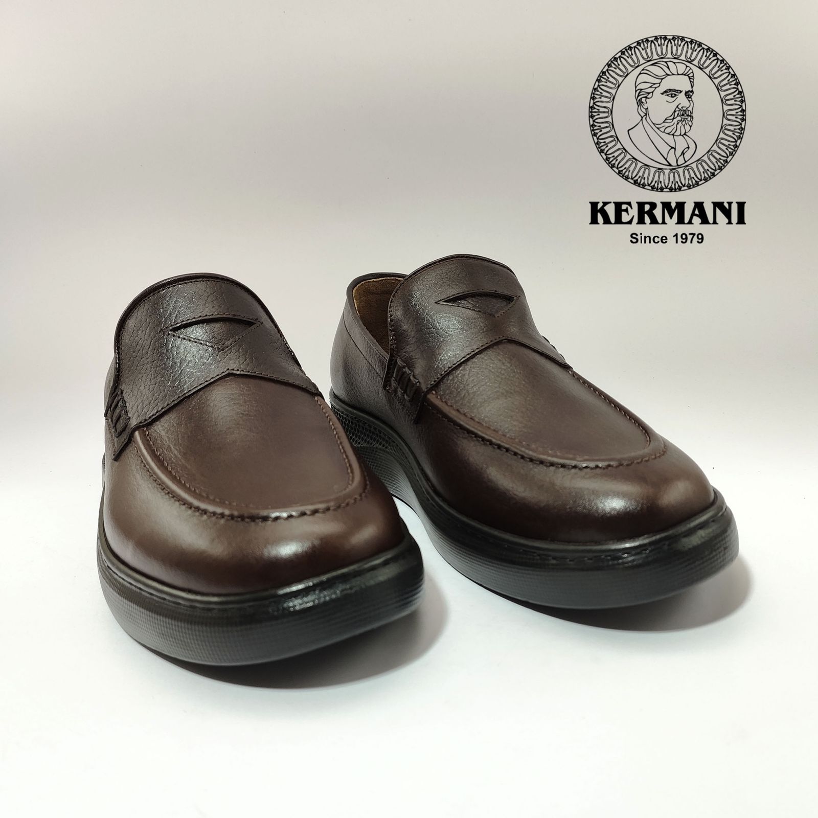 کفش کالج مردانه کرمانی مدل چرم دستدوز طبیعی فلوتر کد 514 رنگ قهوه ای -  - 6