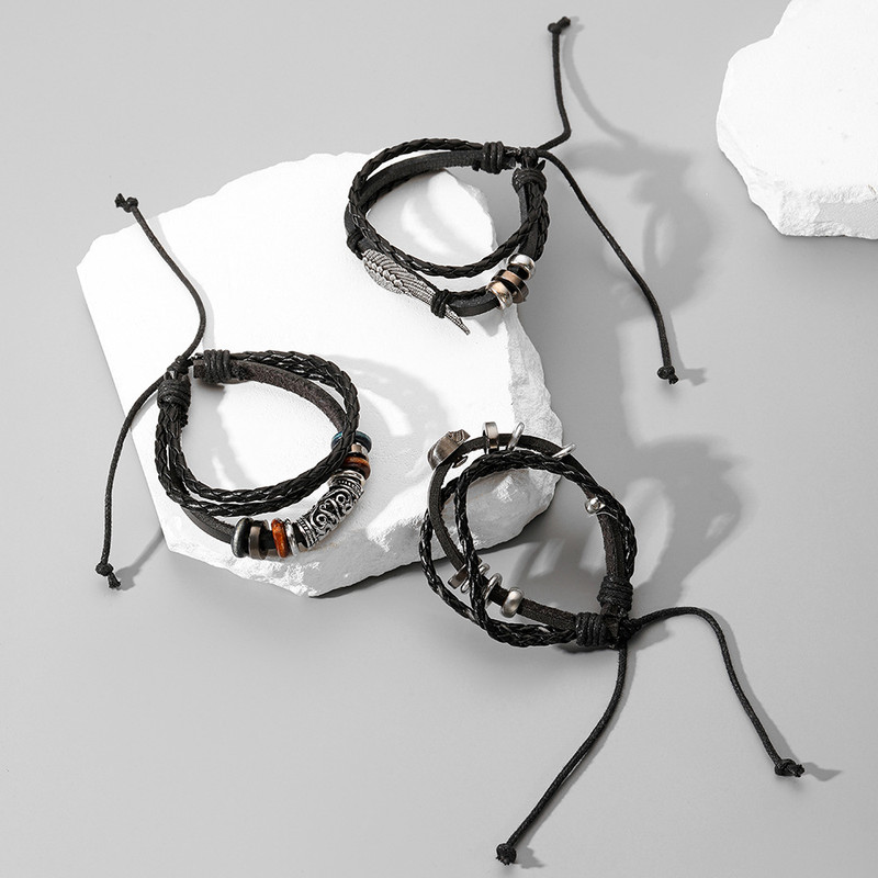 دستبند مردانه مدل TRENDY M11 مجموعه 3 عددی