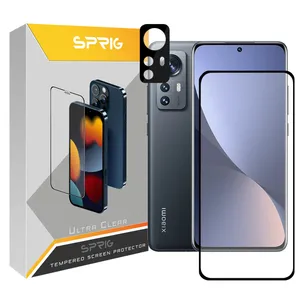 محافظ لنز دوربین اسپریگ مدل 3D-Ful1 مناسب برای گوشی موبایل شیائومی Mi 12 / 12X به همراه محافظ صفحه نمایش