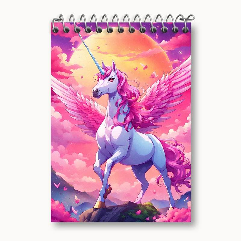 دفتر یادداشت 50 برگ خندالو طرح اسب تک شاخ کد N3417