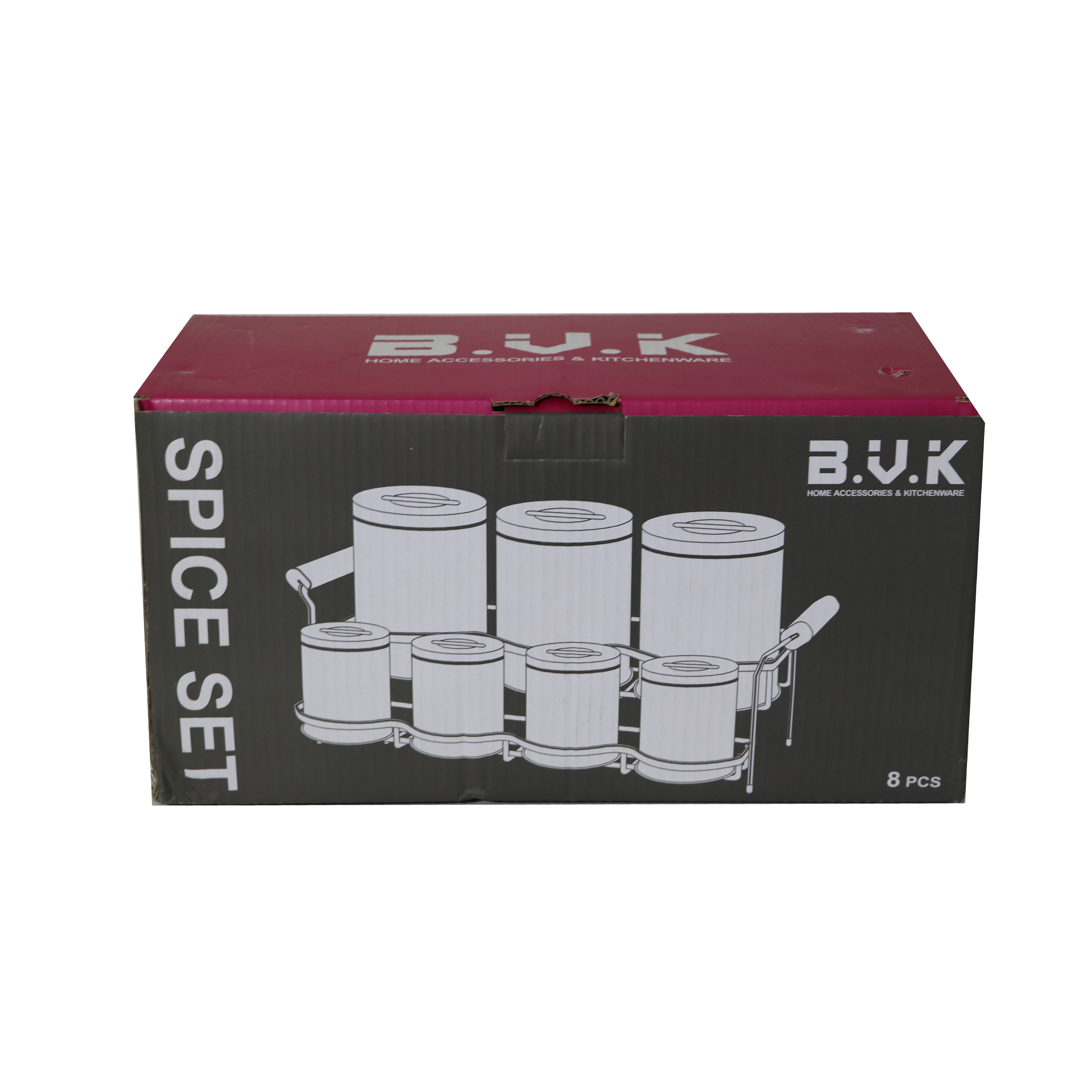 ست جا ادویه 8 پارچه بی.وی.کی مدل Marble کد 815591