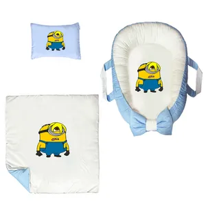 سرویس خواب سه تکه نوزاد ناریکو مدل گارد محافظ دار طرح کارتون مینیون ها کد 0655