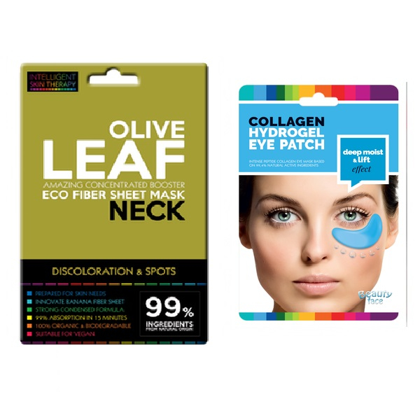 ماسک گردن و زیر چشم بیوتی فیس مدل روغن زیتون و جلبک