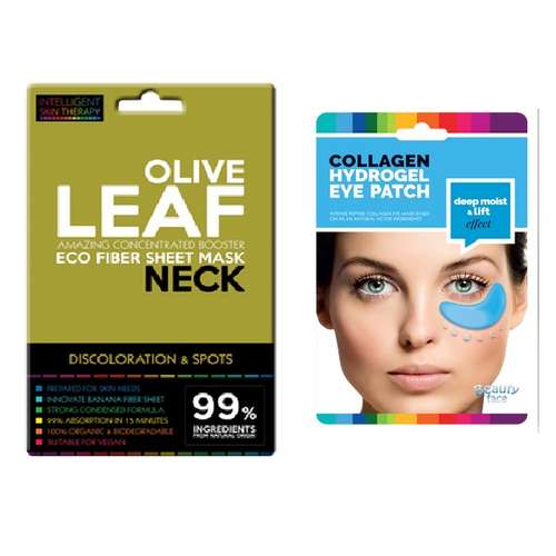 ماسک گردن و زیر چشم بیوتی فیس مدل روغن زیتون و جلبک