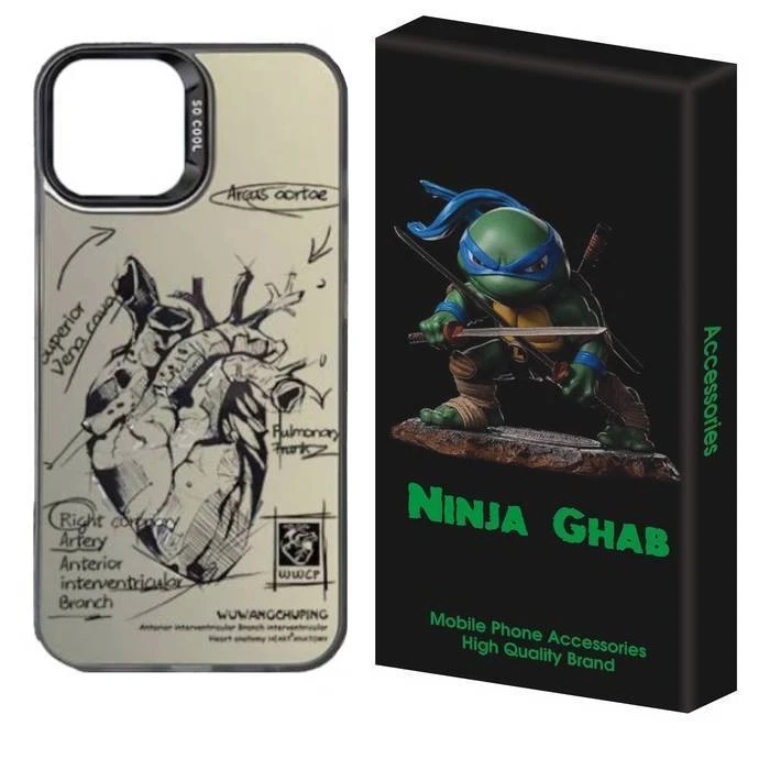 کاور نینجا قاب مدل سوکول طرح قلب مناسب برای گوشی موبایل اپل iPhone 13 Pro Max