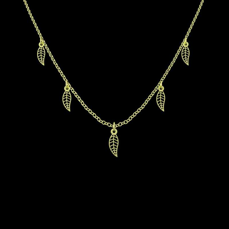 گردنبند طلا 18 عیار زنانه مدوپد مدل برگ کد RNA15231