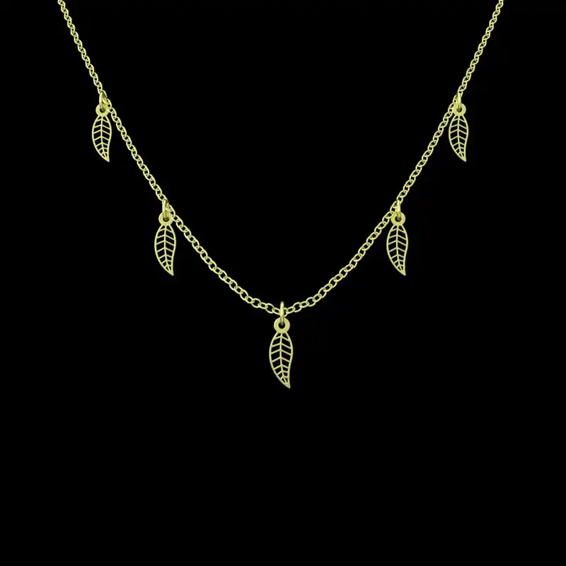 گردنبند طلا 18 عیار زنانه مدوپد مدل برگ کد RNA15231