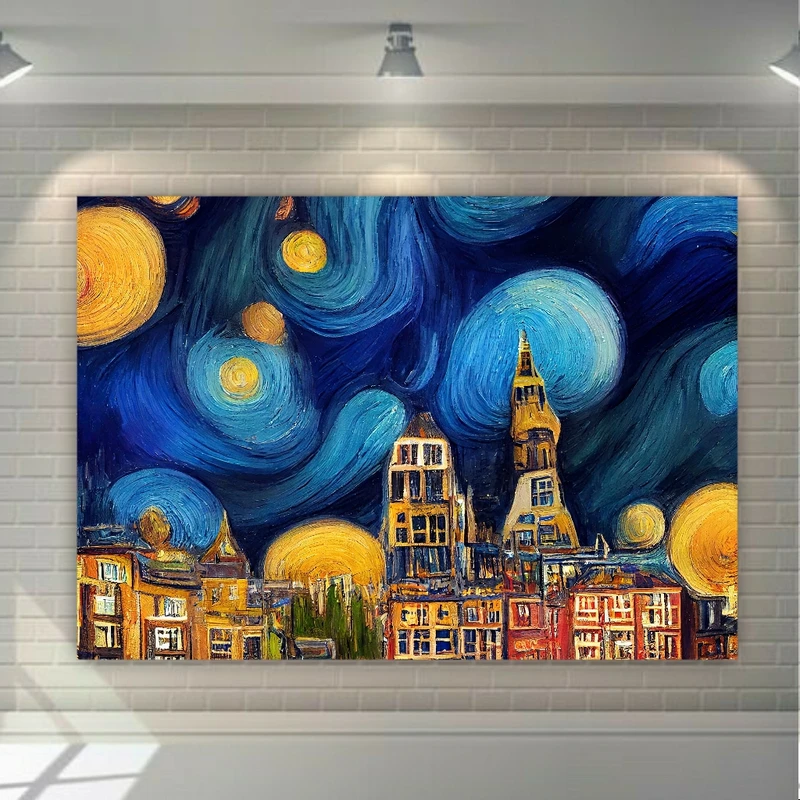  پوستر طرح نقاشی شب مدل ونگوک کد BR370