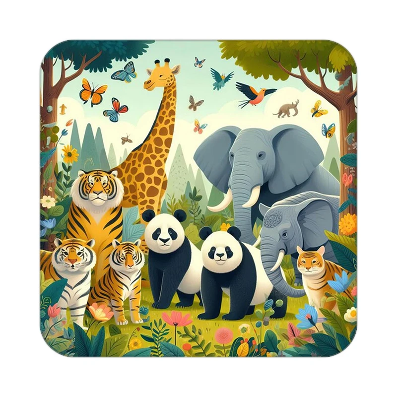 زیر لیوانی کاکتی طرح حیوانات کارتونی مدل mp28497