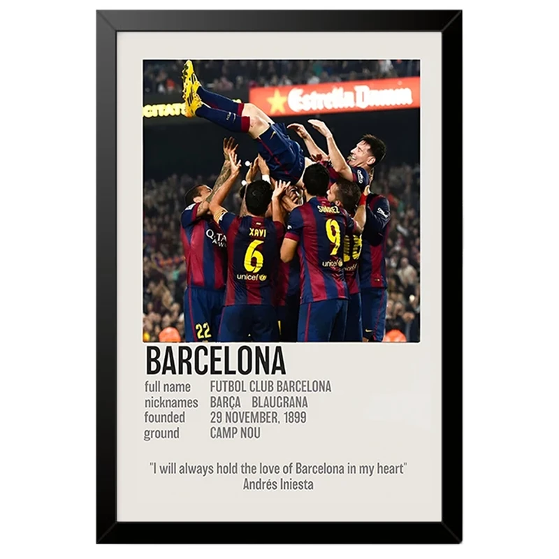 تابلو بکلیت طرح تیم بارسلونا مدل B-po2062 فریم مشکی