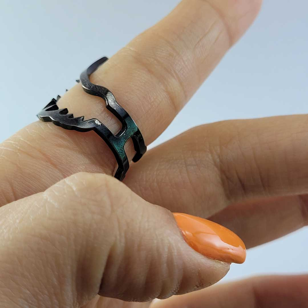 انگشتر زنانه مدل بال فرشته مشکی انگشتر زنانه مدل بال فرشته مشکی