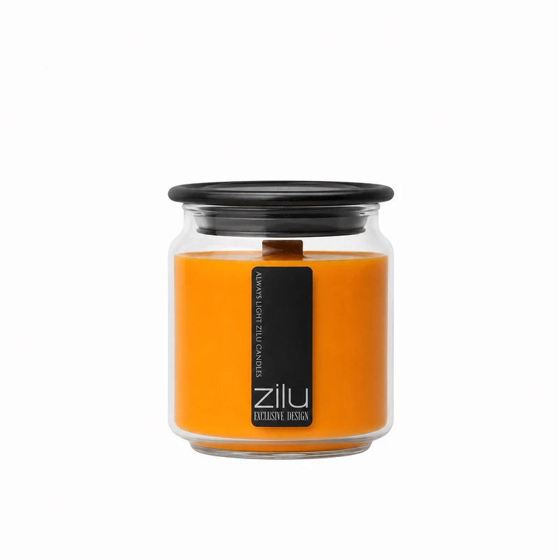 ‎شمع لیوانی معطر زیلو مدل مینیمال با رایحه انبه زمان اتمام 50 ساعت