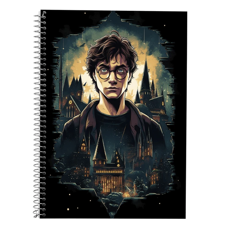دفتر زبان 50 برگ مدوپد مدل دوخط طرح هری پاتر harrypotter کد DF10223