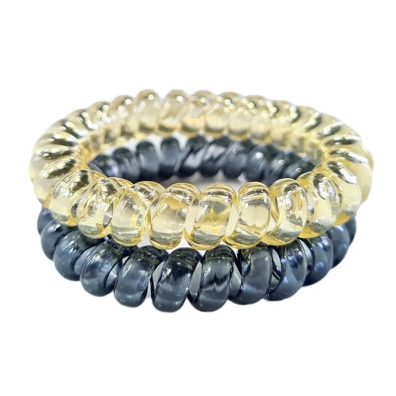 کش مو زنانه مدل سیم تلفنی شفاف کد 5005 brg بسته 2 عددی