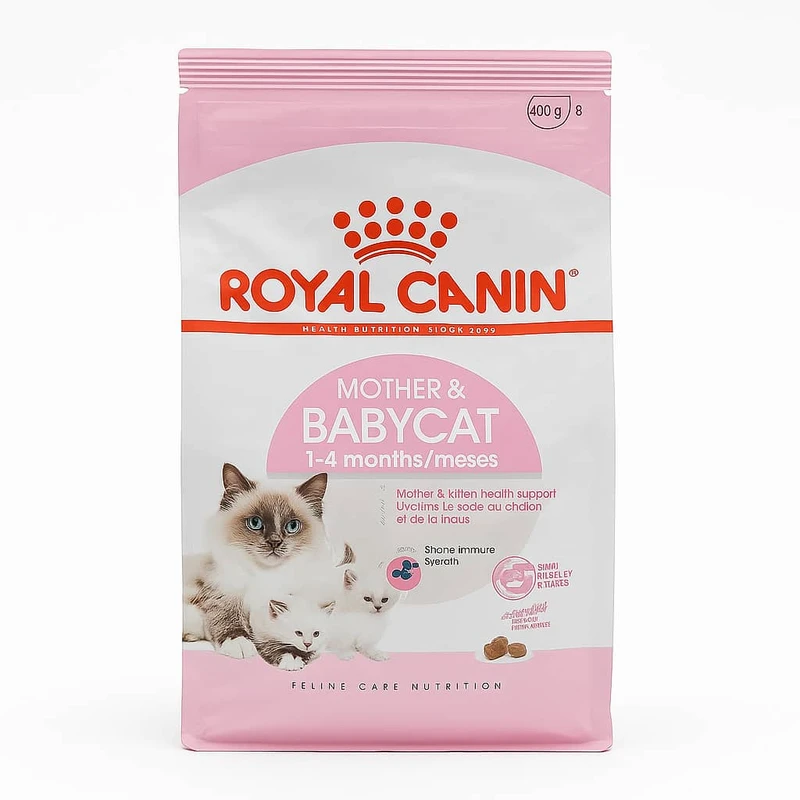 غذا خشک گربه نابالغ رویال کنین مدل Mother & Babycat طعم گوشت مرغ و برنج پروتئین گیاهی وزن 400 گرم