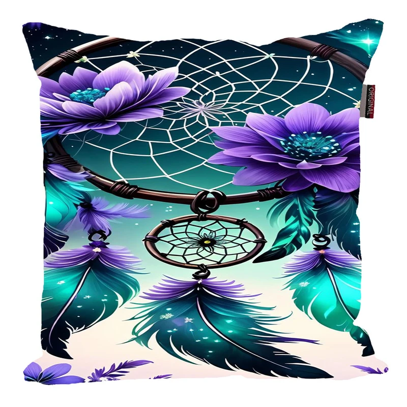 کوسن پاد آفرین مدل فانتزی طرح گل و پر کد P924