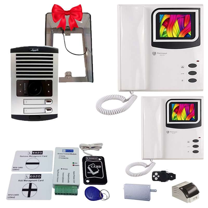 دربازکن تصویری الکتروپیک مدل FD1086/1286/2 دو واحدی به همراه ماژول ریموت دار لگزو