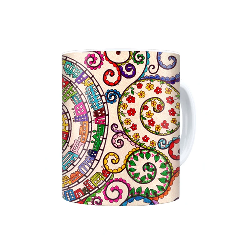 ماگ ترمه طراحان ایده مدل شهر رنگارنگ کد trm505