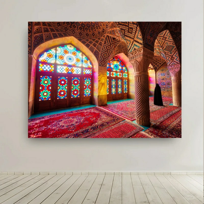 پوستر پارچه ای طرح مخمل معماری مدل مسجد کد BK27030