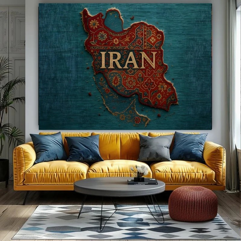 تابلو بوم طرح مخمل  ایران تاریخی مدل نقوش کلاسیک کد BK27296