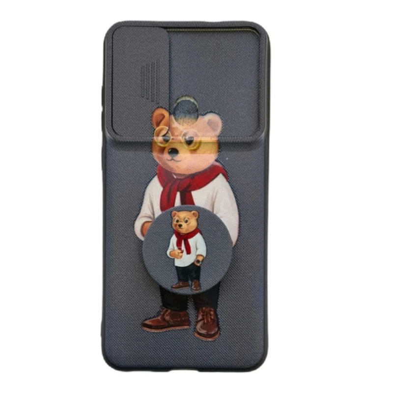 کاور طرح خرس کد 226 مناسب برای گوشی موبایل سامسونگ Galaxy A11 به همراه پاپ سوکت
