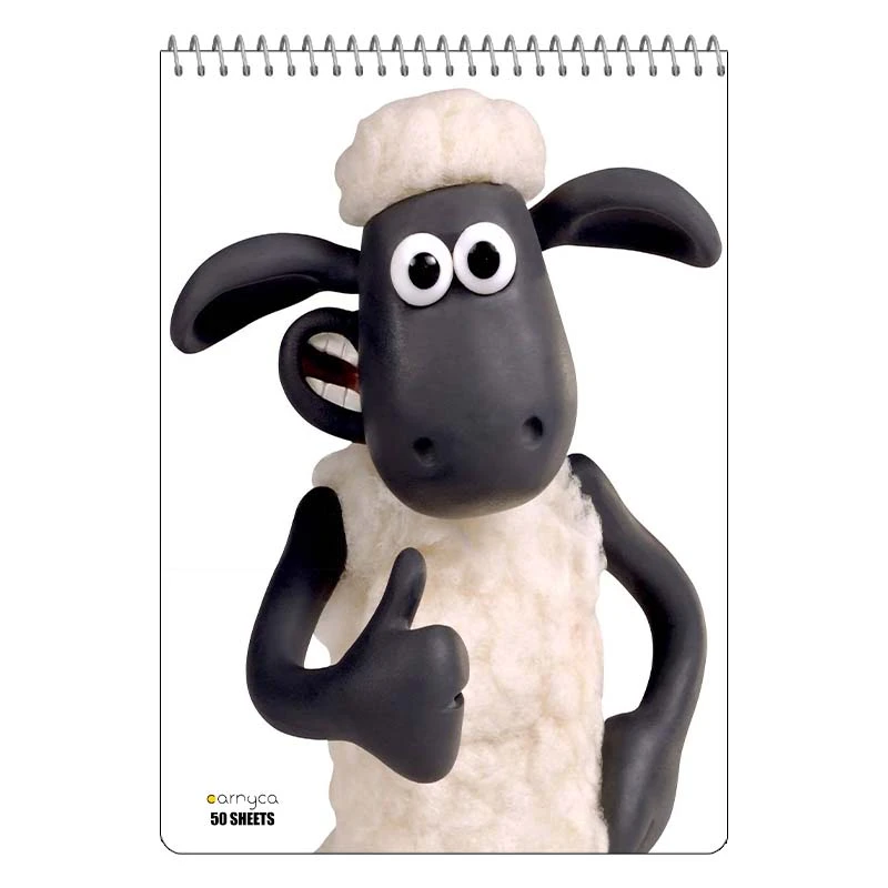 دفتر نقاشی 50 برگ سیمی کارنیکا طرح بره ناقلا shuan the sheep کد 26180
