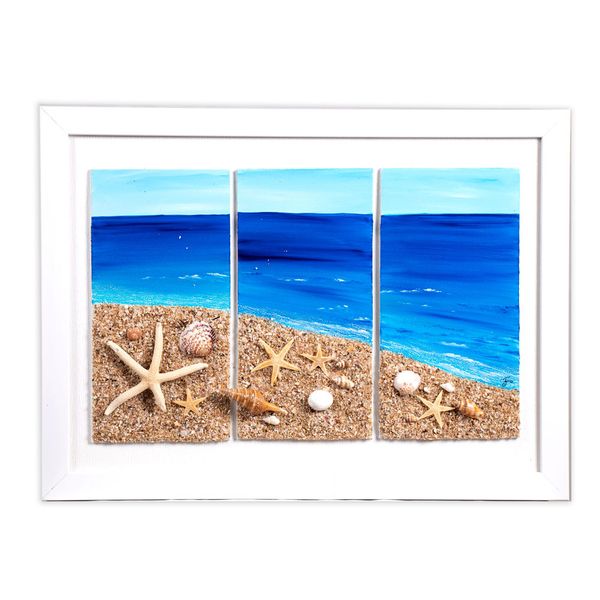 تابلو نقاشی رنگ روغن طرح ساحل شنی مدل 1907