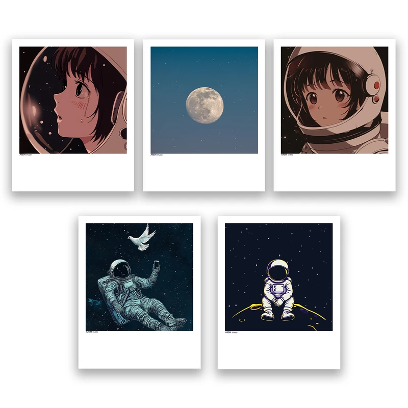 آویز تزیینی عرش مدل فانتزی فضا و کهکشان کد Asa955 مجموعه پنج عددی