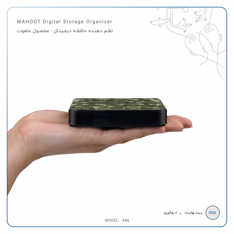 نظم دهنده فضای ذخیره سازی ماهوت مدل Army-Green-Pixel-496 مناسب برای فلش و مموری کارت