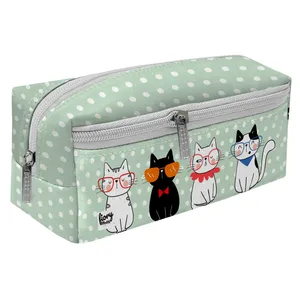 جامدادی مستر راد مدل سه زیپ طرح پیشی عینکی کد 2779 fiory