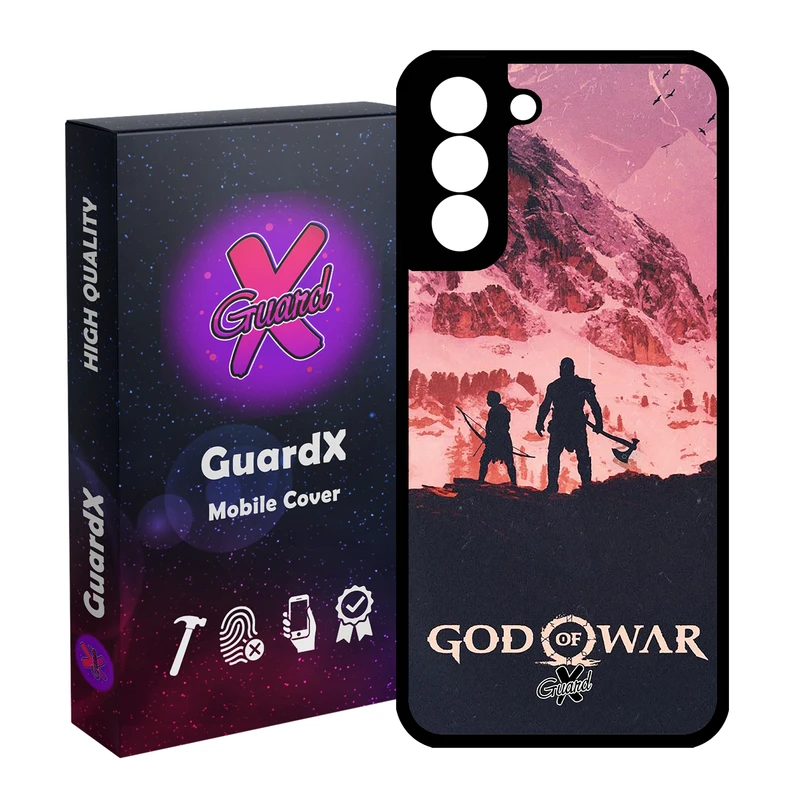 کاور گارد ایکس طرح God of War مدل Glass10075 مناسب برای گوشی موبایل سامسونگ Galaxy S21 FE