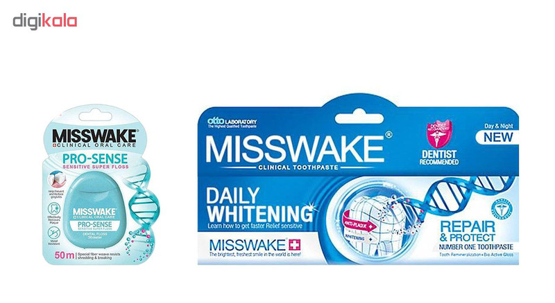 خمیر دندان میسویک مدل Daily Whitening حجم 100 میلی لیتر به همراه نخ دندان Pro-sens خمیر دندان میسویک مدل Daily Whitening حجم 100 میلی لیتر به همراه نخ دندان Pro-sens