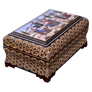 جعبه جواهرات خاتم کاری مدل بغل کاس طرح چوگان سوار کد BK_SH16