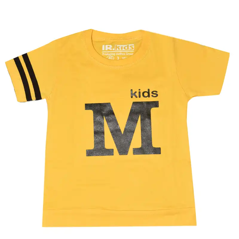 ست تی شرت و شلوارک پسرانه مدل M رنگ زرد