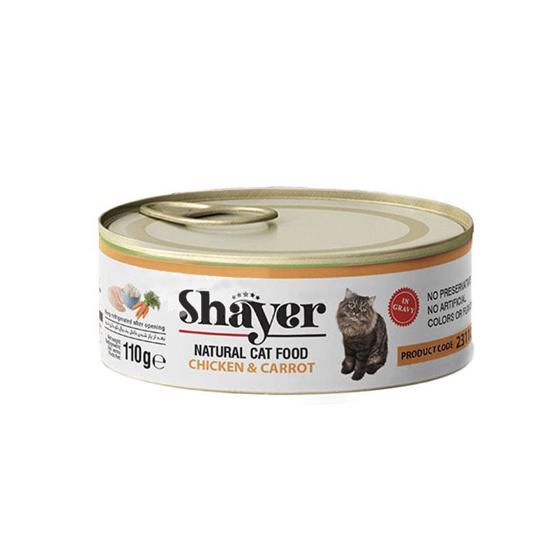 کنسرو غذای گربه شایر مدل پته مرغ و هویج وزن 110 گرم