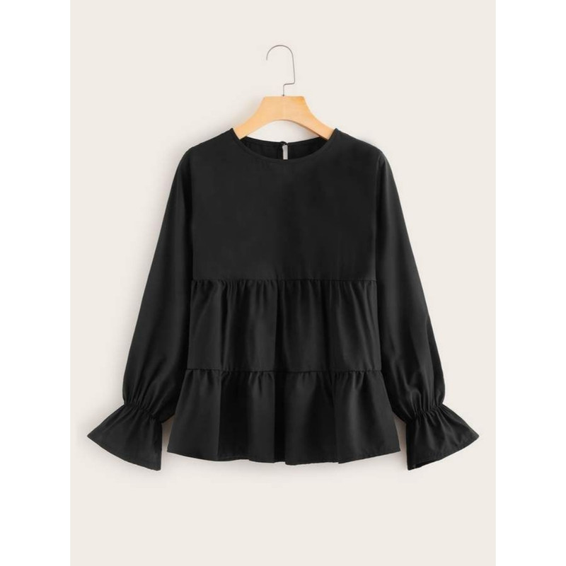 بلوز آستین بلند زنانه مدل پاچیندار رنگ مشکی